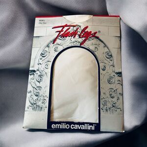 Flash Legs Emilio Cavallini White Pantyhose VTG One Size Made In USA